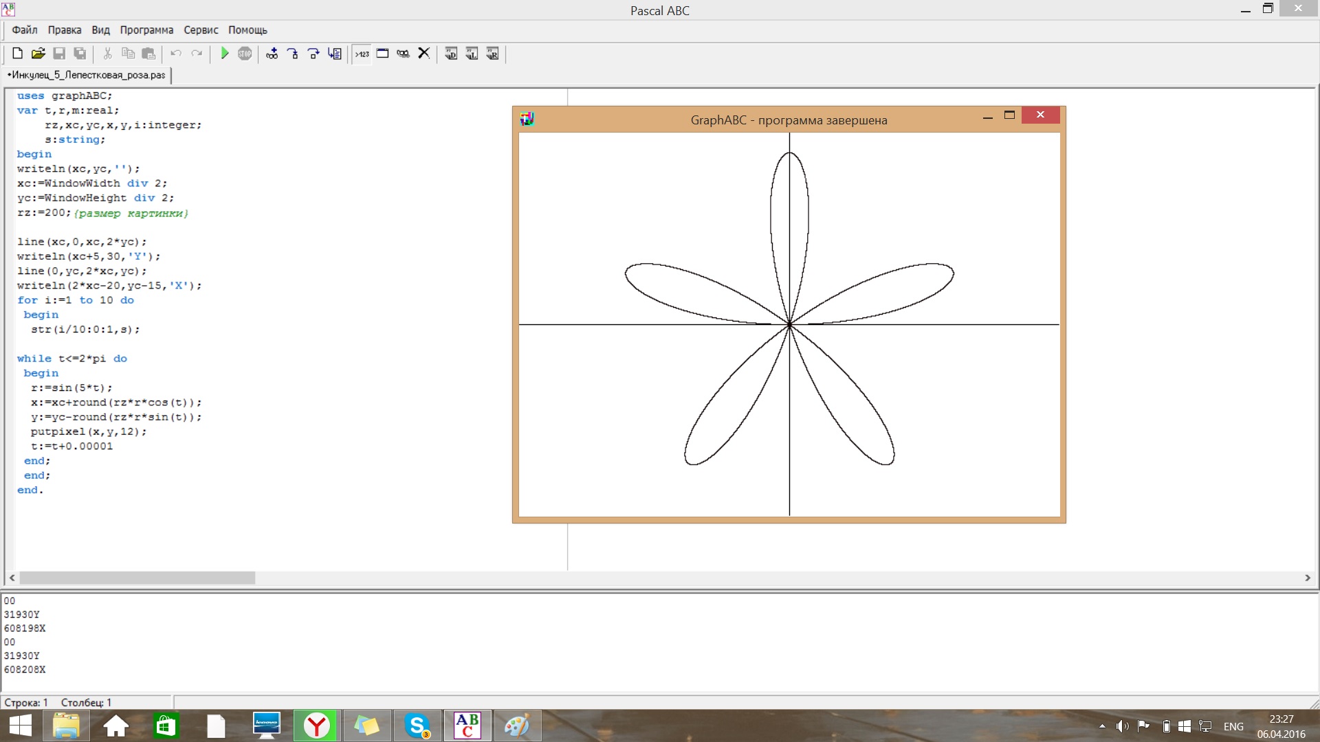 Программы для паскаля abc готовые рисунки