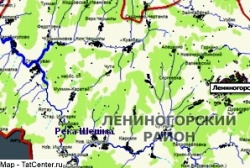 Река Шешма на карте Лениногорского района